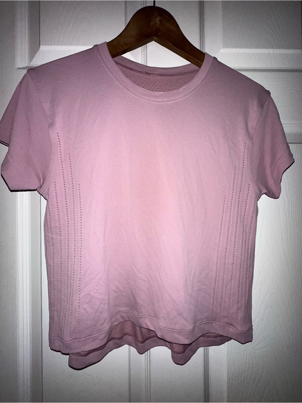 Lululemon Train to Be Short Sleeve Pink Taupe Size 6
